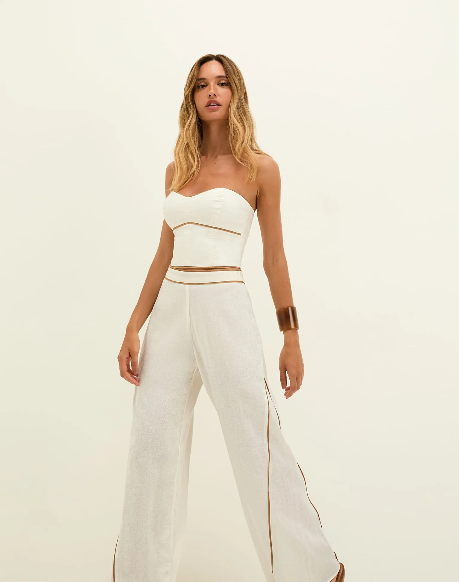 Iva Wide Leg Pants - Off White sold by Vix product image thumbnail 4