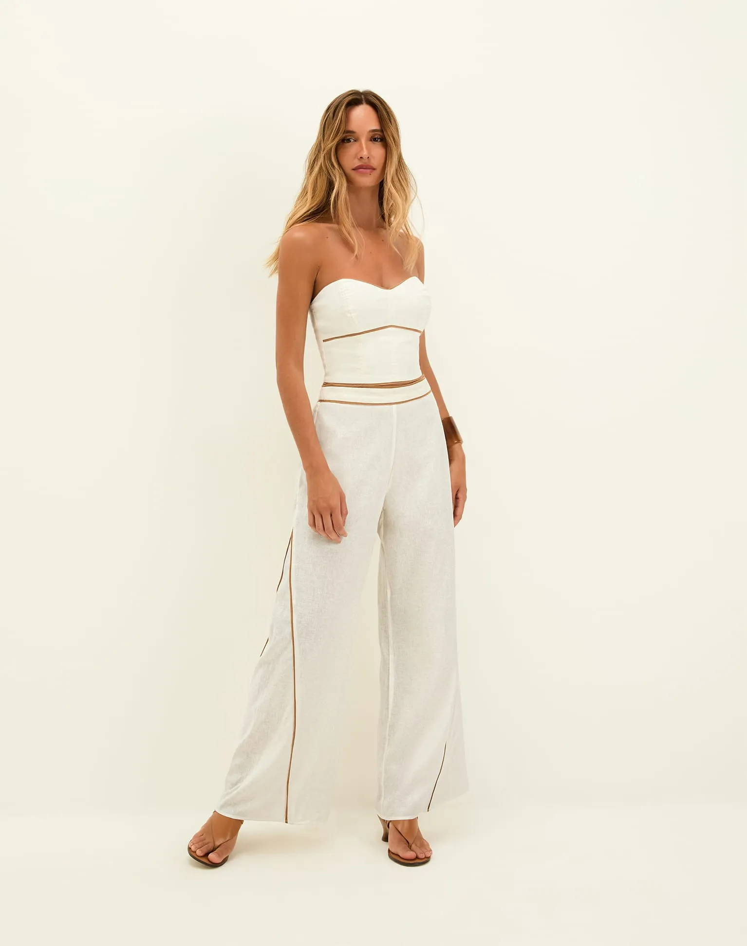 Iva Wide Leg Pants - Off White sold by Vix product image thumbnail 2