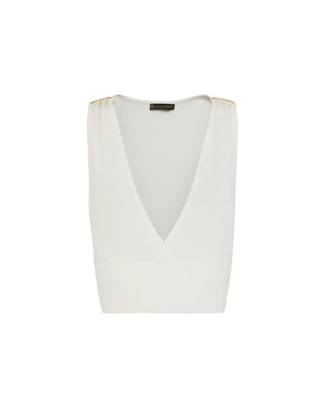 Knit Dora Blouse - Off White sold by Vix