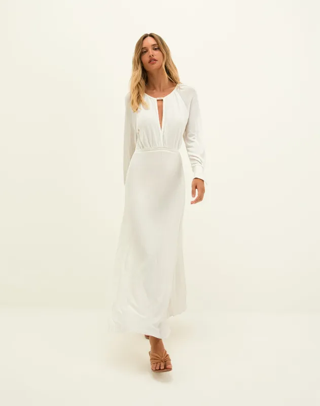Knit Olivia Long Dress - Off White sold by Vix