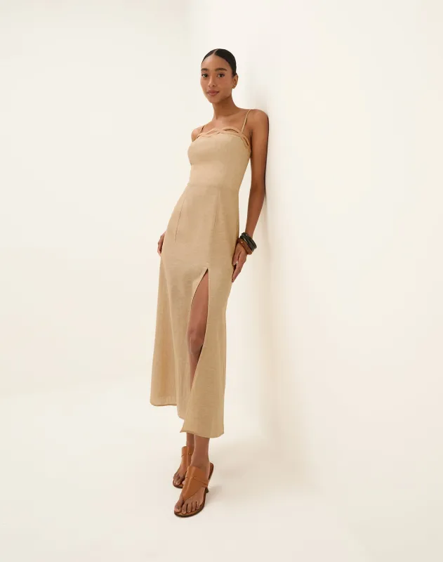 Bianca Long Dress - Raffia sold by Vix