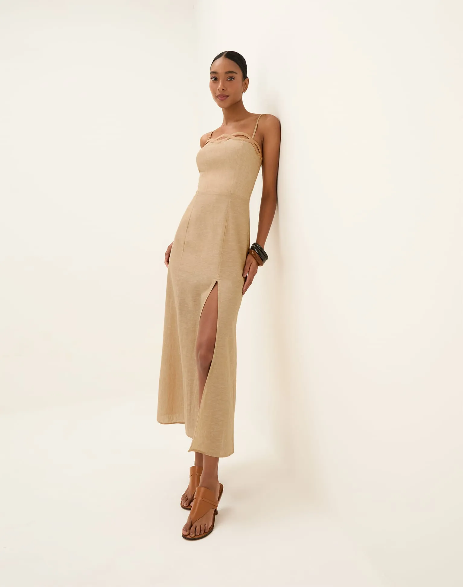 Bianca Long Dress - Raffia sold by Vix