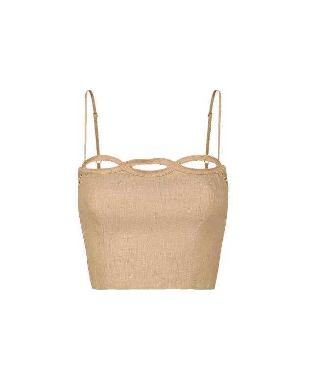 Bianca Cropped Top - Raffia sold by Vix