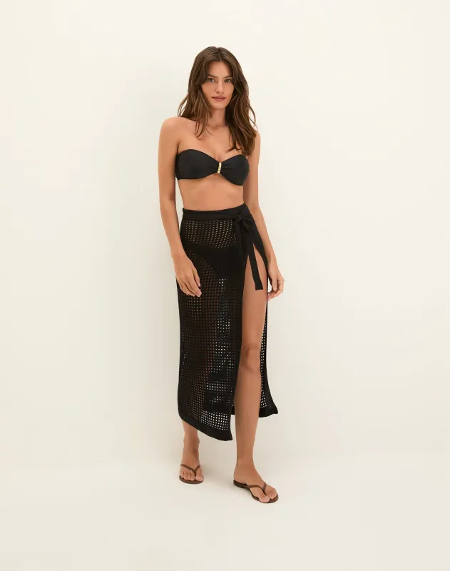 Knit Rena Midi Pareo - Black made by Vix