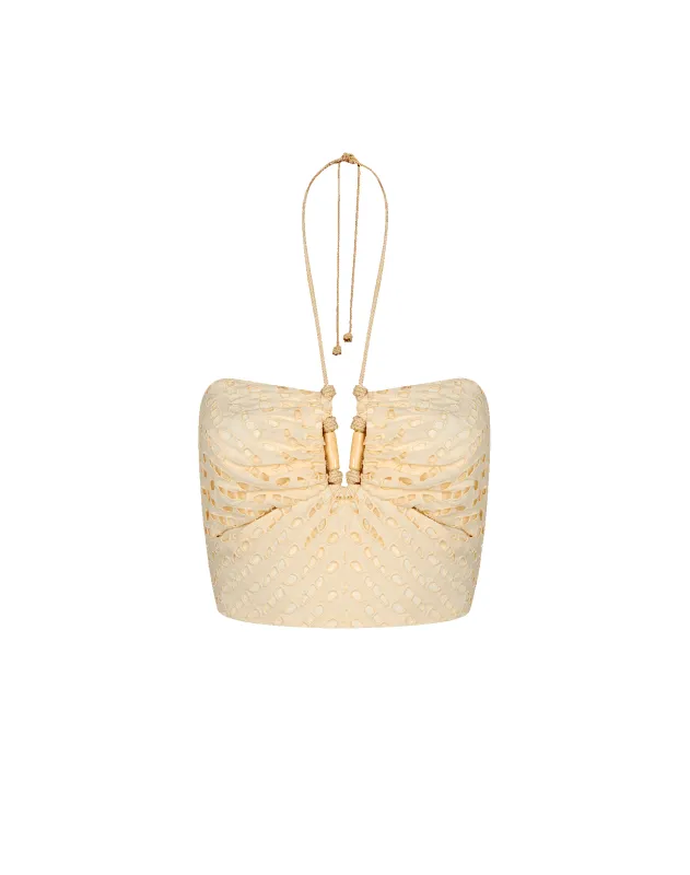 Eyelet Melinda Cropped Top - Glitz sold by Vix