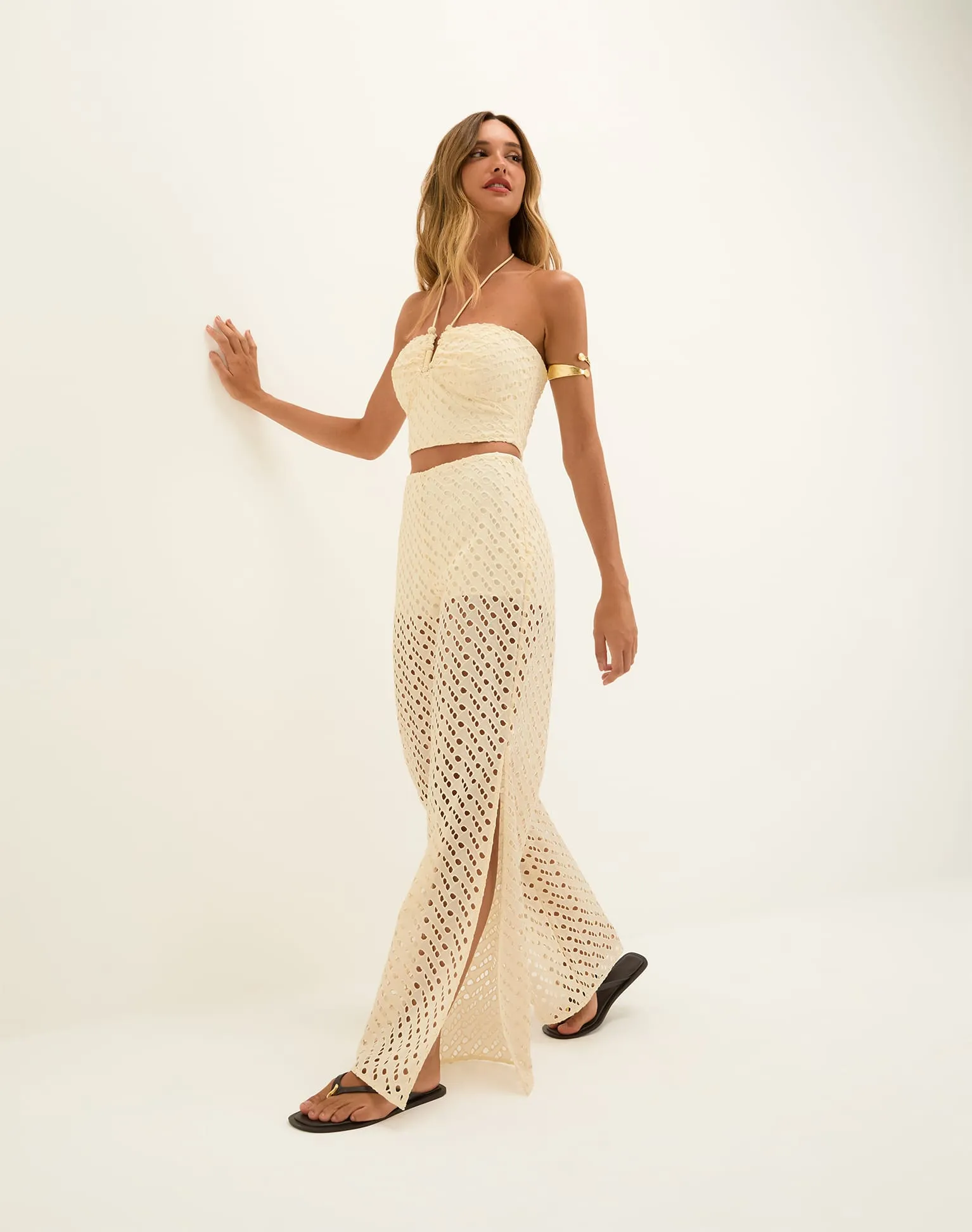 Eyelet Melinda Cropped Top - Glitz sold by Vix product image thumbnail 2