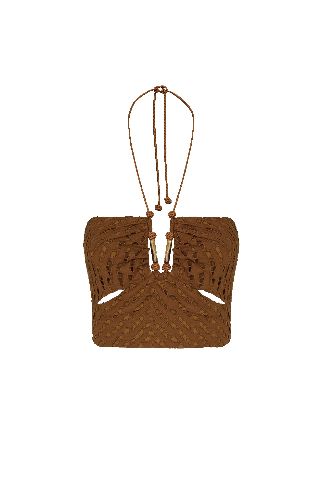 Eyelet Melinda Cropped Top - Toasty sold by Vix