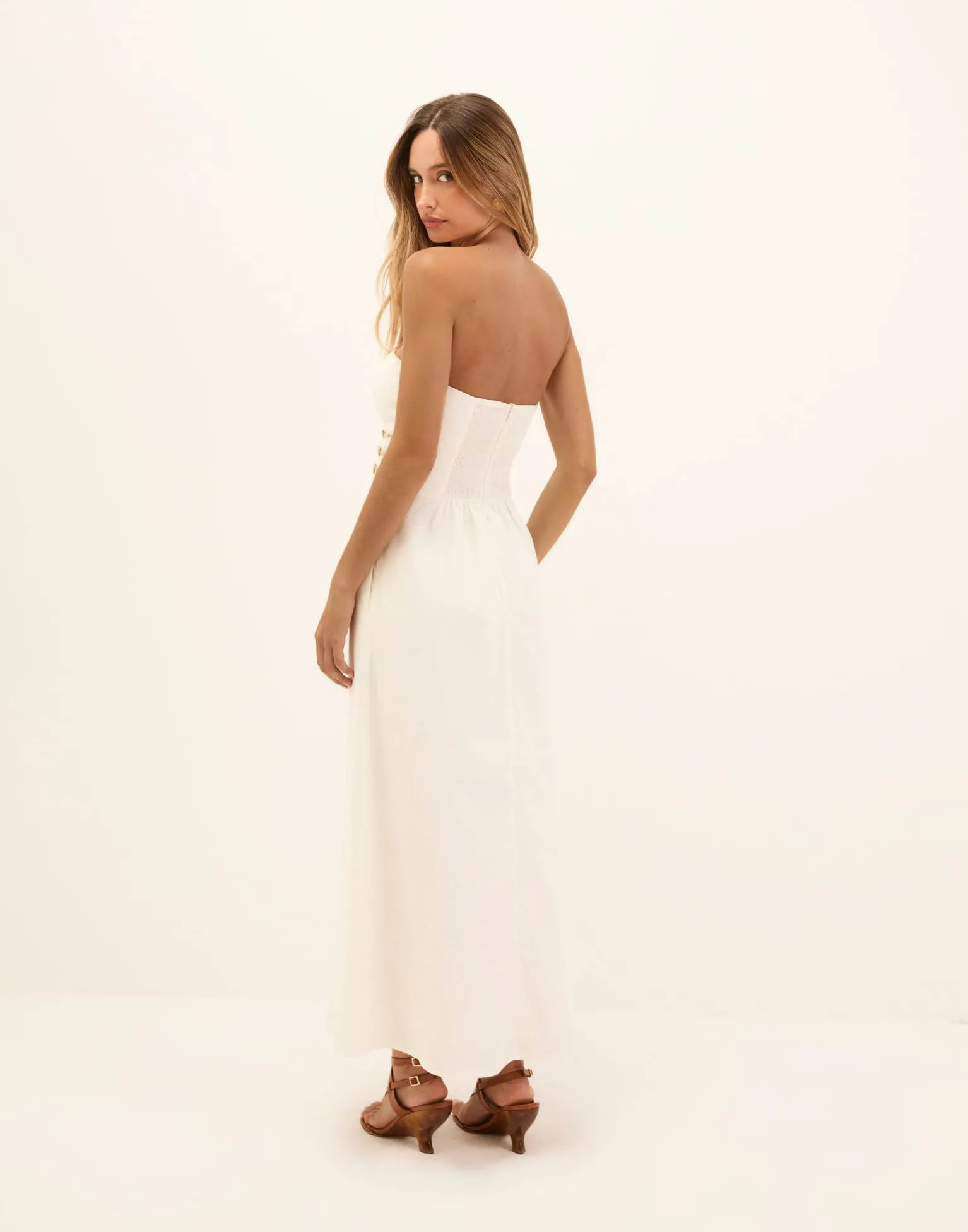 Grace Midi Dress - Off White sold by Vix product image thumbnail 2