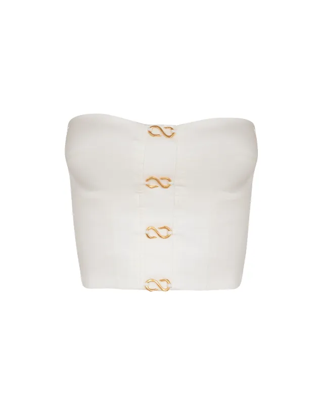 Nora Strapless Top - Off White sold by Vix