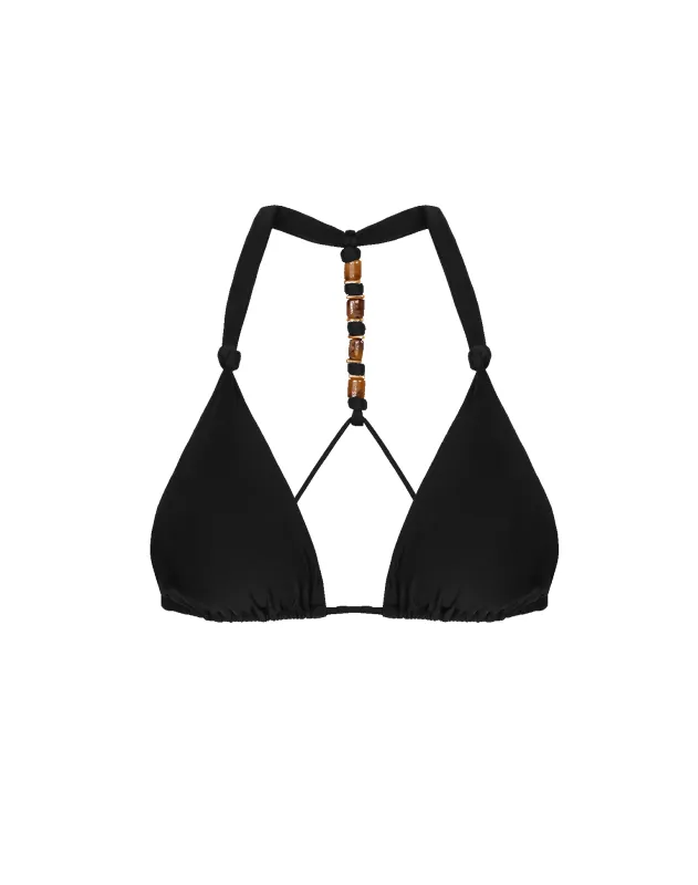 Matte Josi T Back Tri Top - Black made by Vix