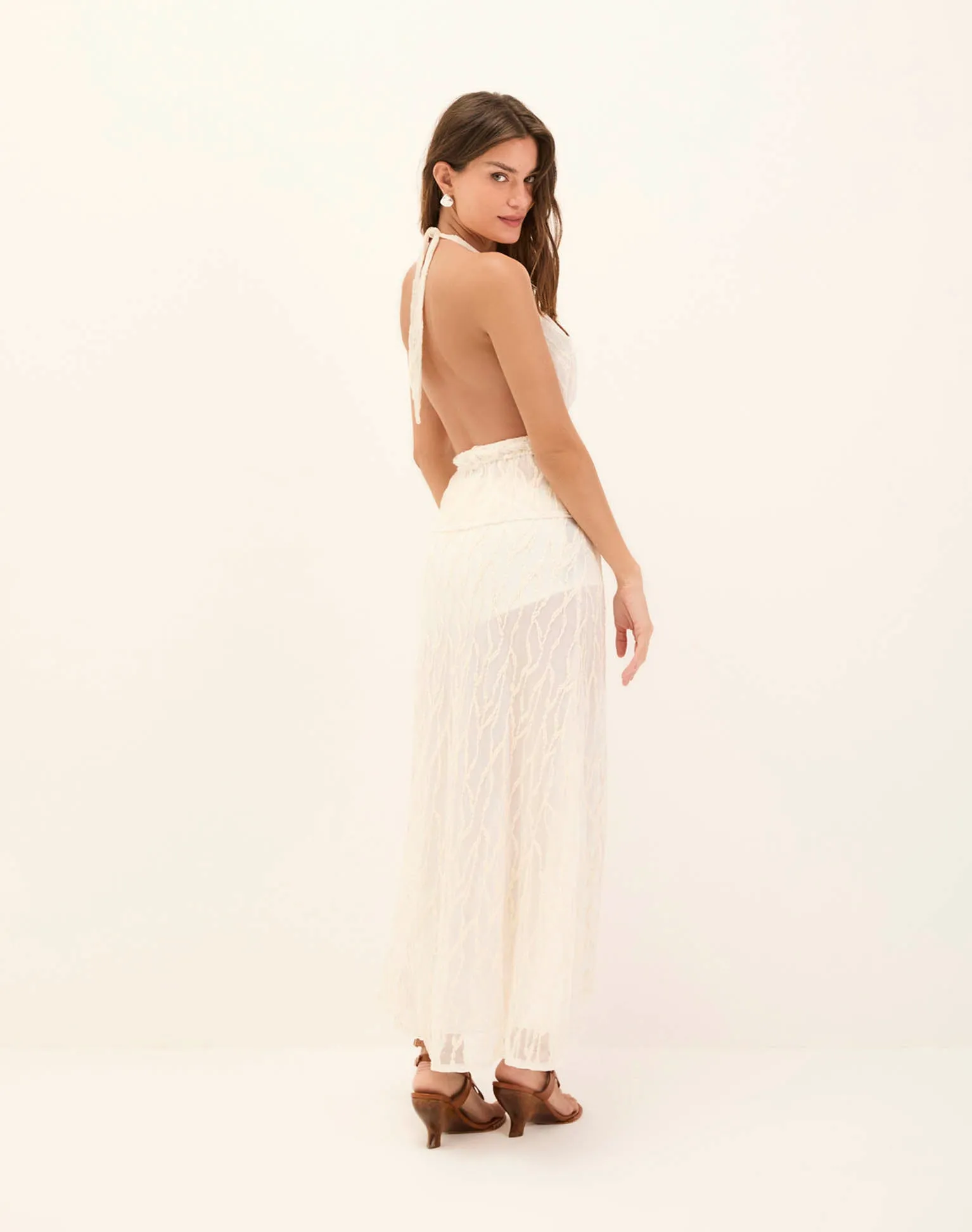 Quinn Peplum Blouse - Off White sold by Vix product image thumbnail 3