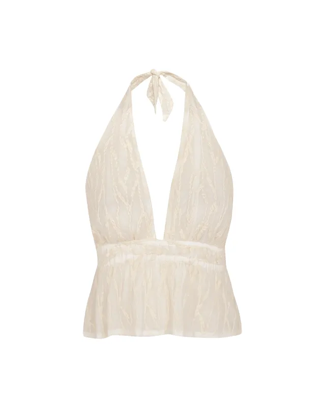 Quinn Peplum Blouse - Off White made by Vix