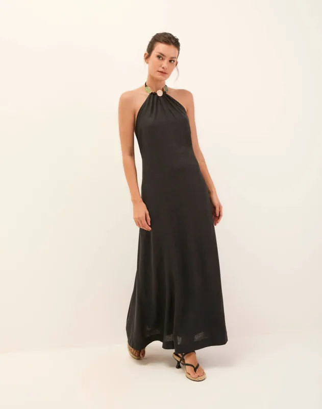 Aiden Long Dress - Black made by Vix