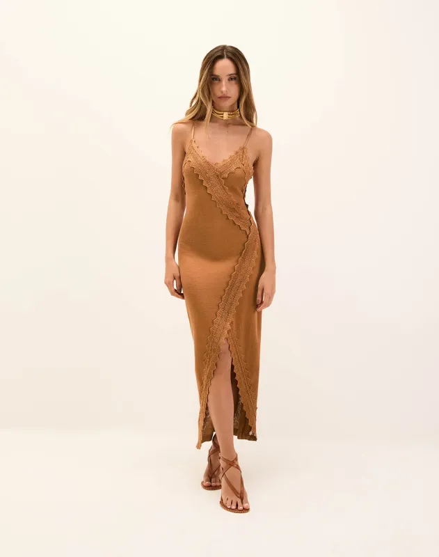 Knit Esme Midi Dress - Camel sold by Vix