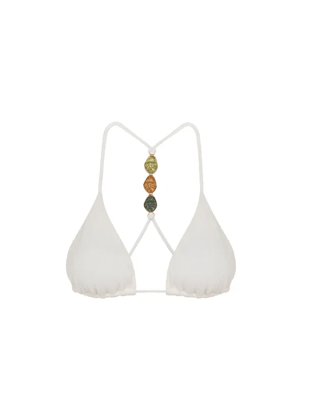 Firenze Petra T Back Tri Top - White sold by Vix