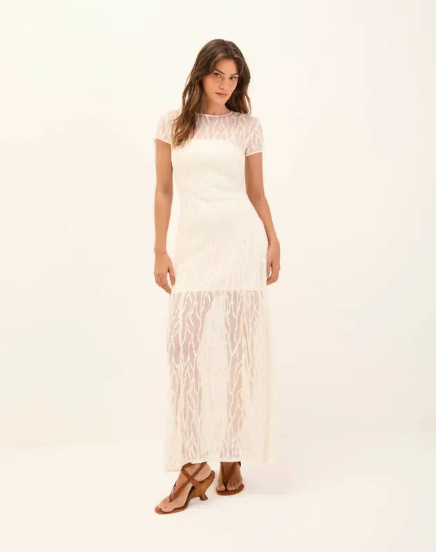 Quinn Long Dress - Off White made by Vix