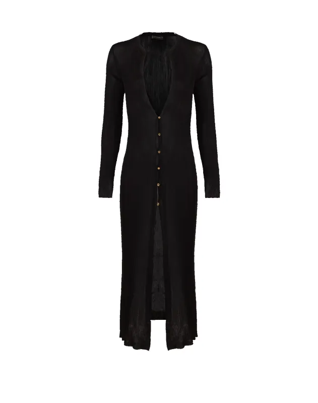 Knit Rosie Long Cardigan - Black made by Vix