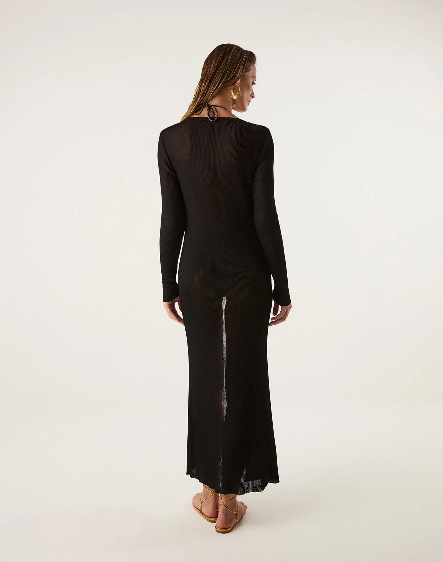Knit Rosie Long Cardigan - Black sold by Vix product image thumbnail 4