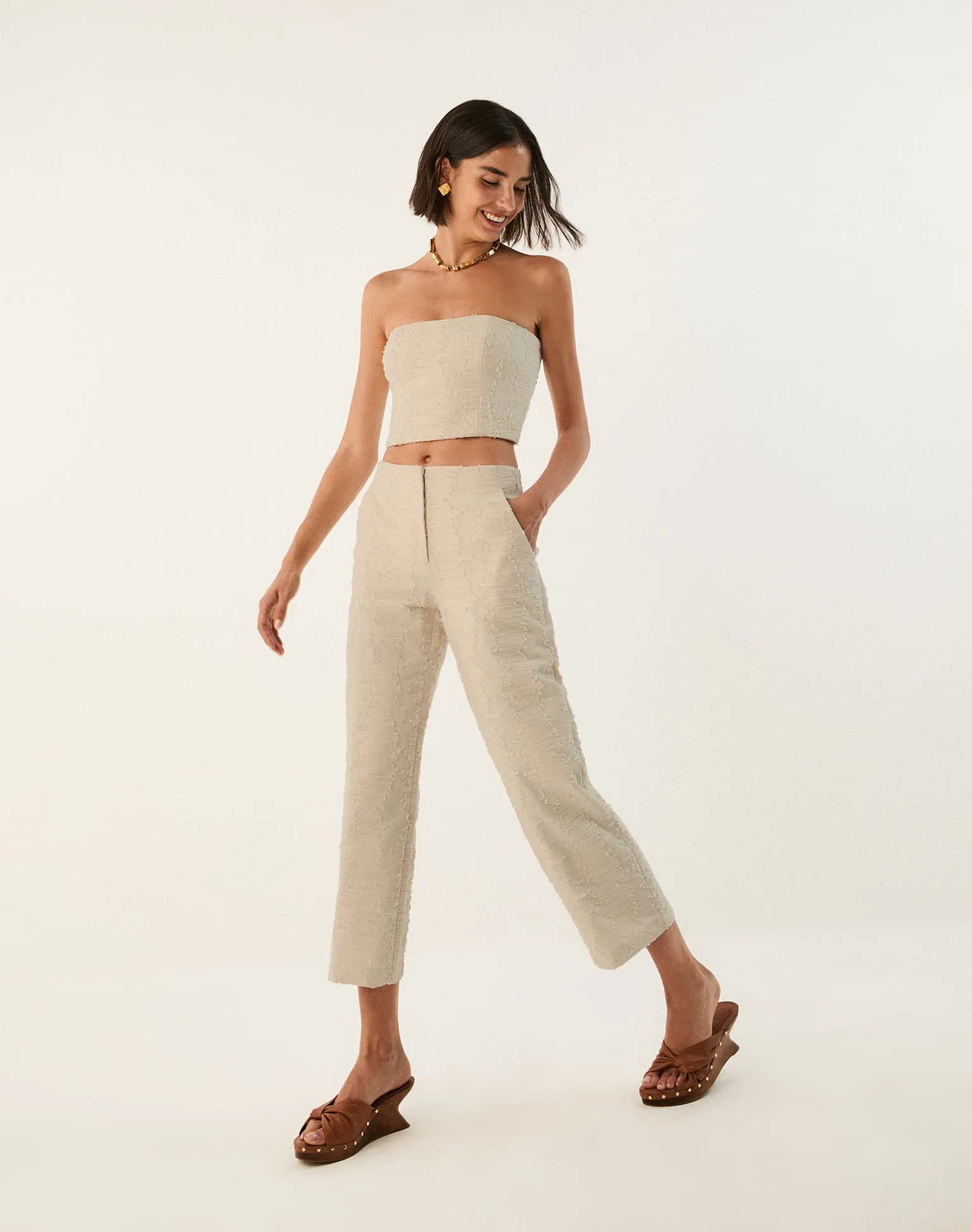 Lilia Cropped Pants - Natural sold by Vix product image thumbnail 2