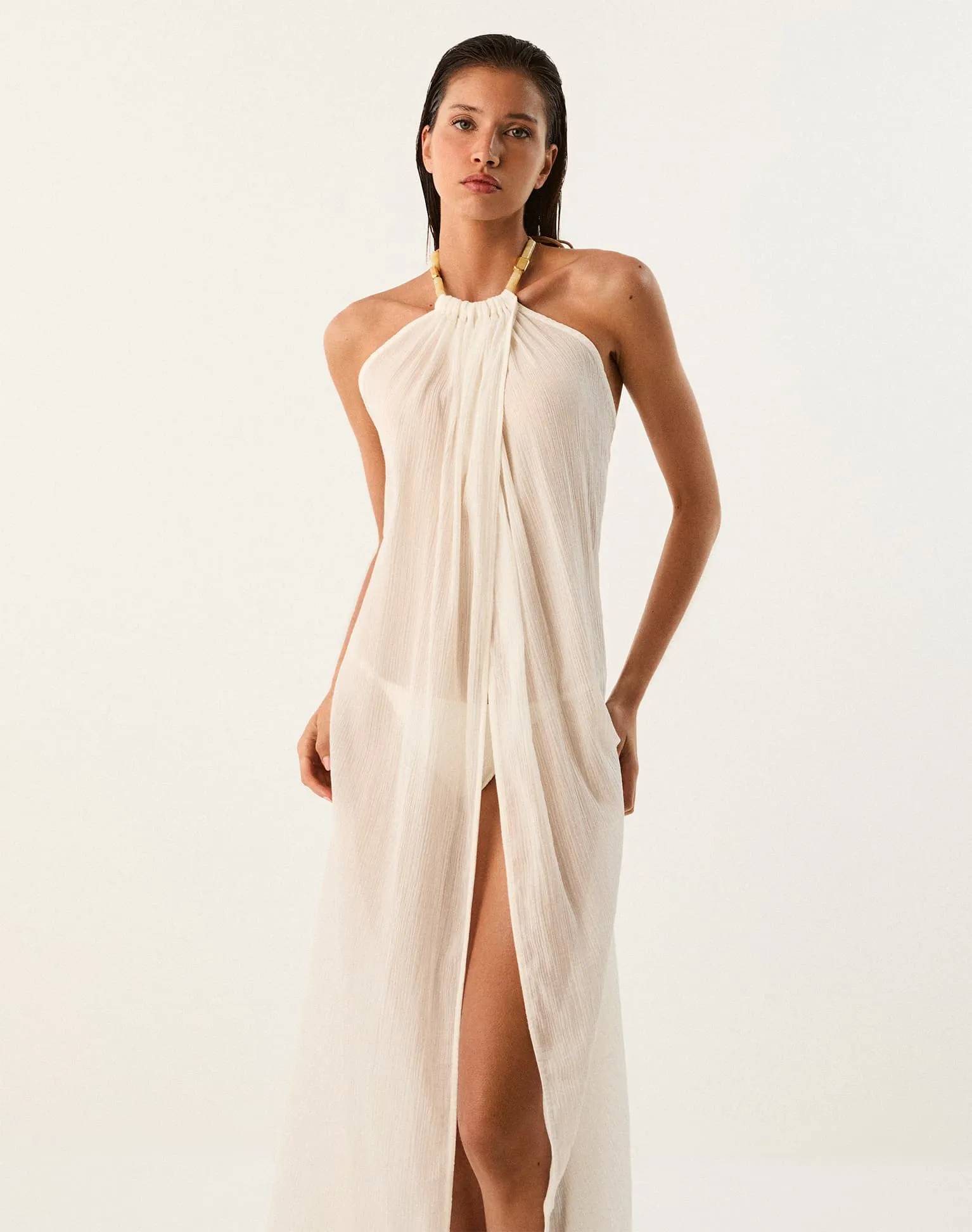 Cloe Long Cover Up - Off White sold by Vix product image thumbnail 4