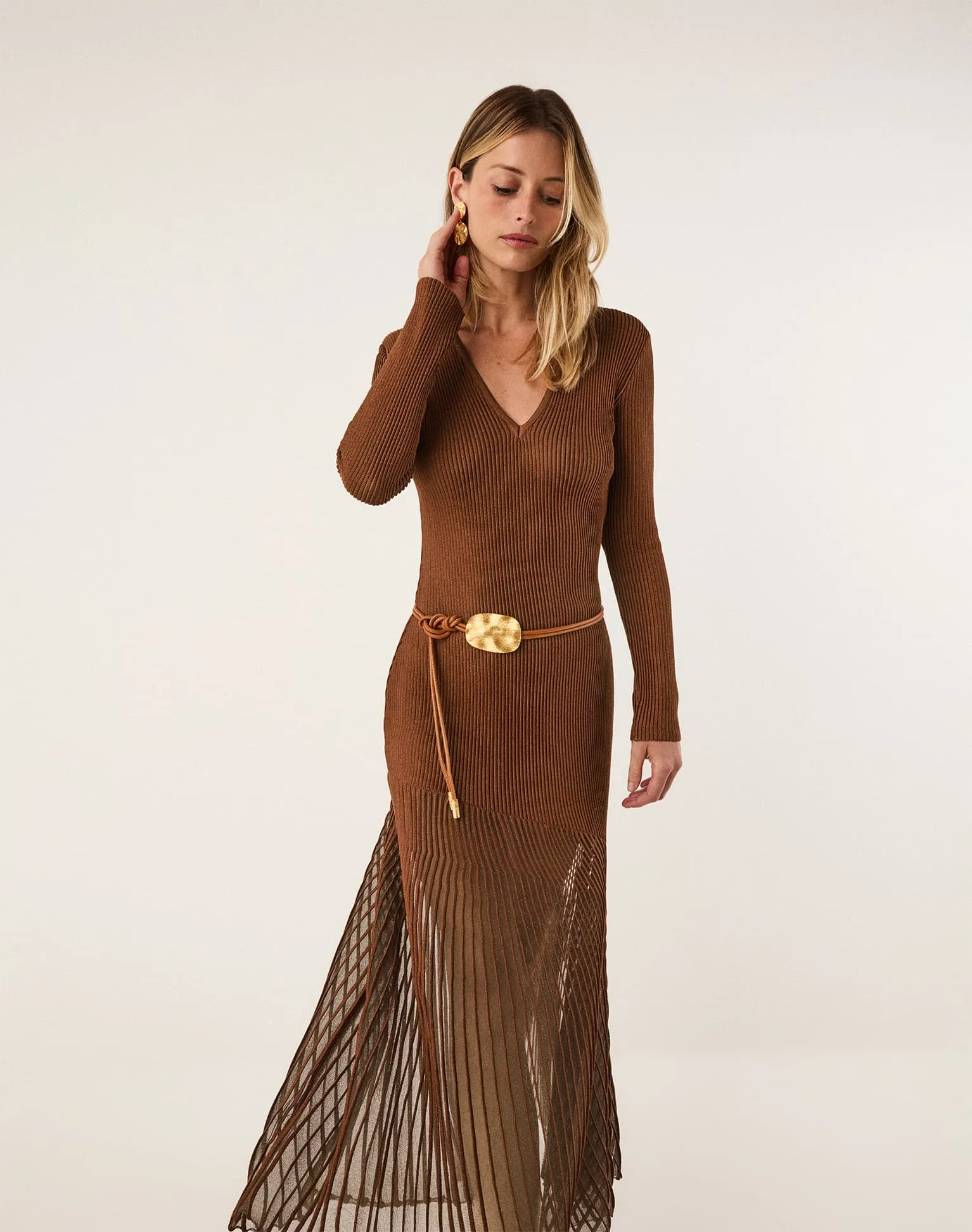 Knit Alba Long Dress - Camel sold by Vix product image thumbnail 4
