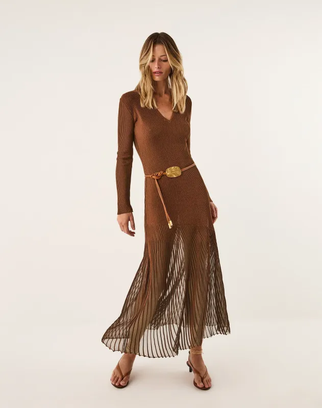 Knit Alba Long Dress - Camel made by Vix