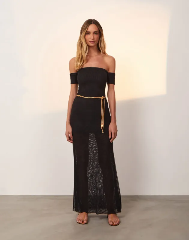 Brine Detail Long Dress - Black sold by Vix