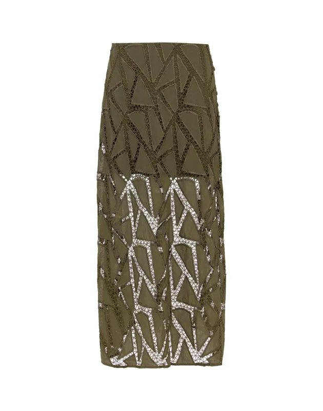 Juli Long Skirt (Exchange Only) - Evergreen sold by Vix