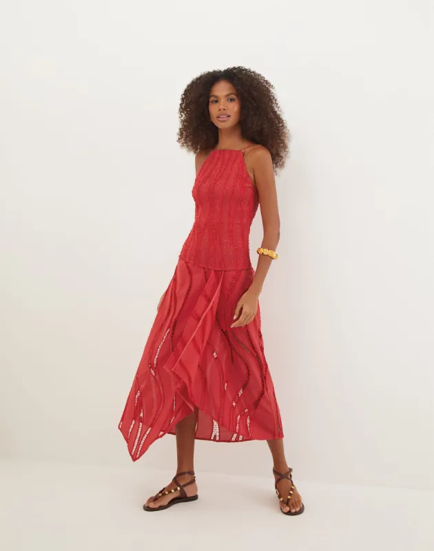 Belle Midi Dress - Raspberry sold by Vix