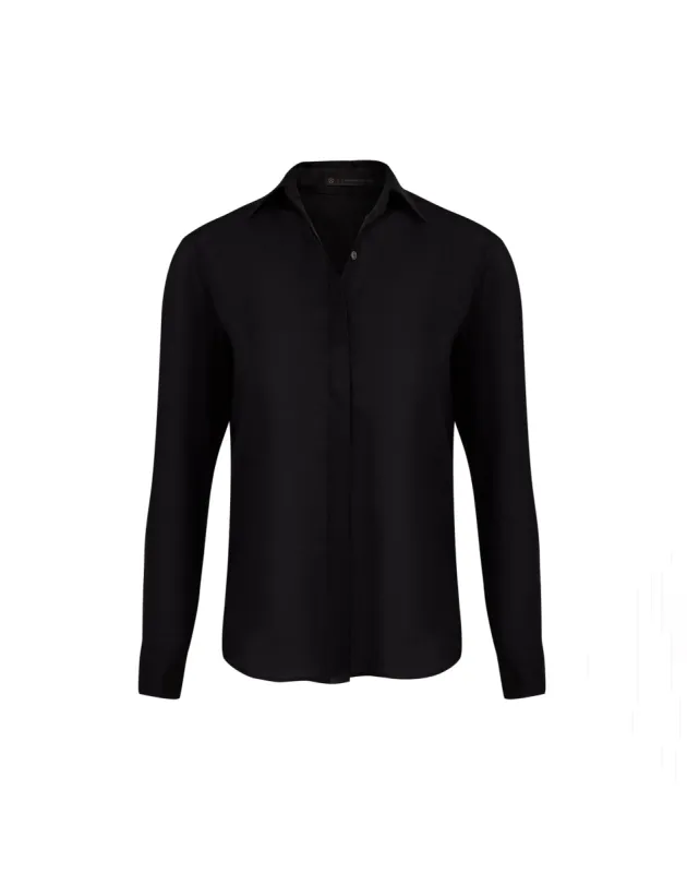 Jaque Long Sleeve Blouse (exchange only) - Black sold by Vix