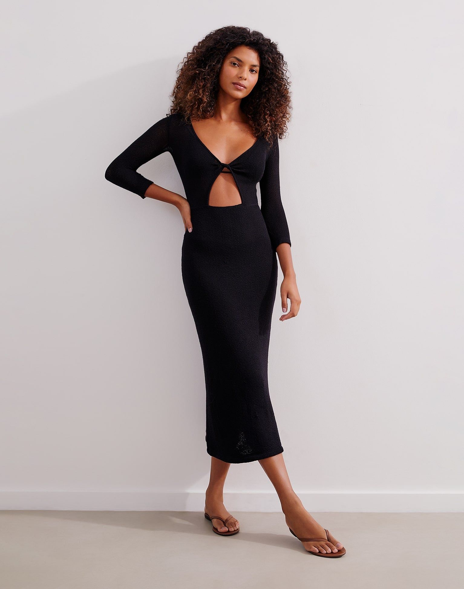Anna Midi Cover Up (exchange only) - Black sold by Vix