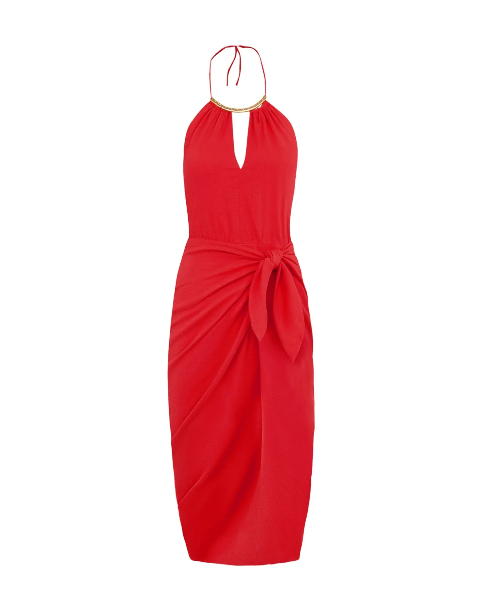 Luna Detail Midi Dress (exchange only) - Tomato sold by Vix product image thumbnail 5