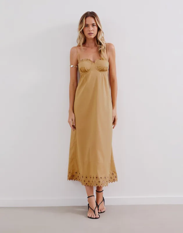 Tess Long Dress (exchange only) - Walnut sold by Vix