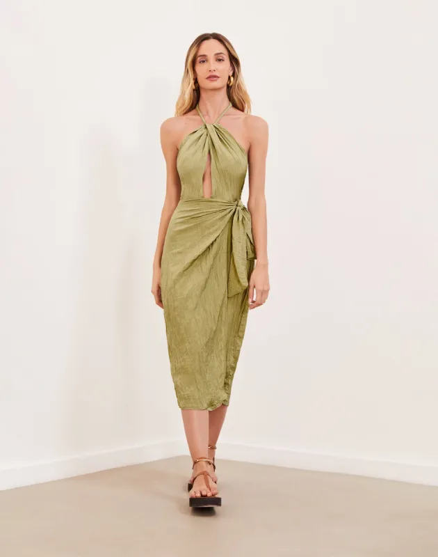 Chelsea Midi Dress (exchange only) - Olivine sold by Vix