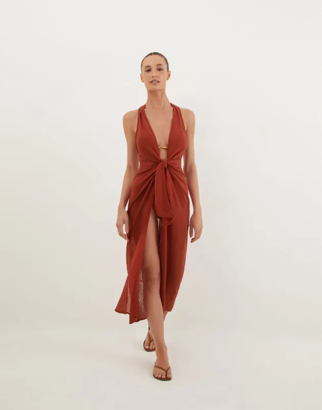 Mita Long Cover Up - Redwood sold by Vix