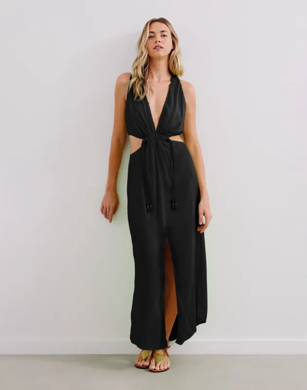 Nayara Detail Long Dress (Final Sale) - Black sold by Vix