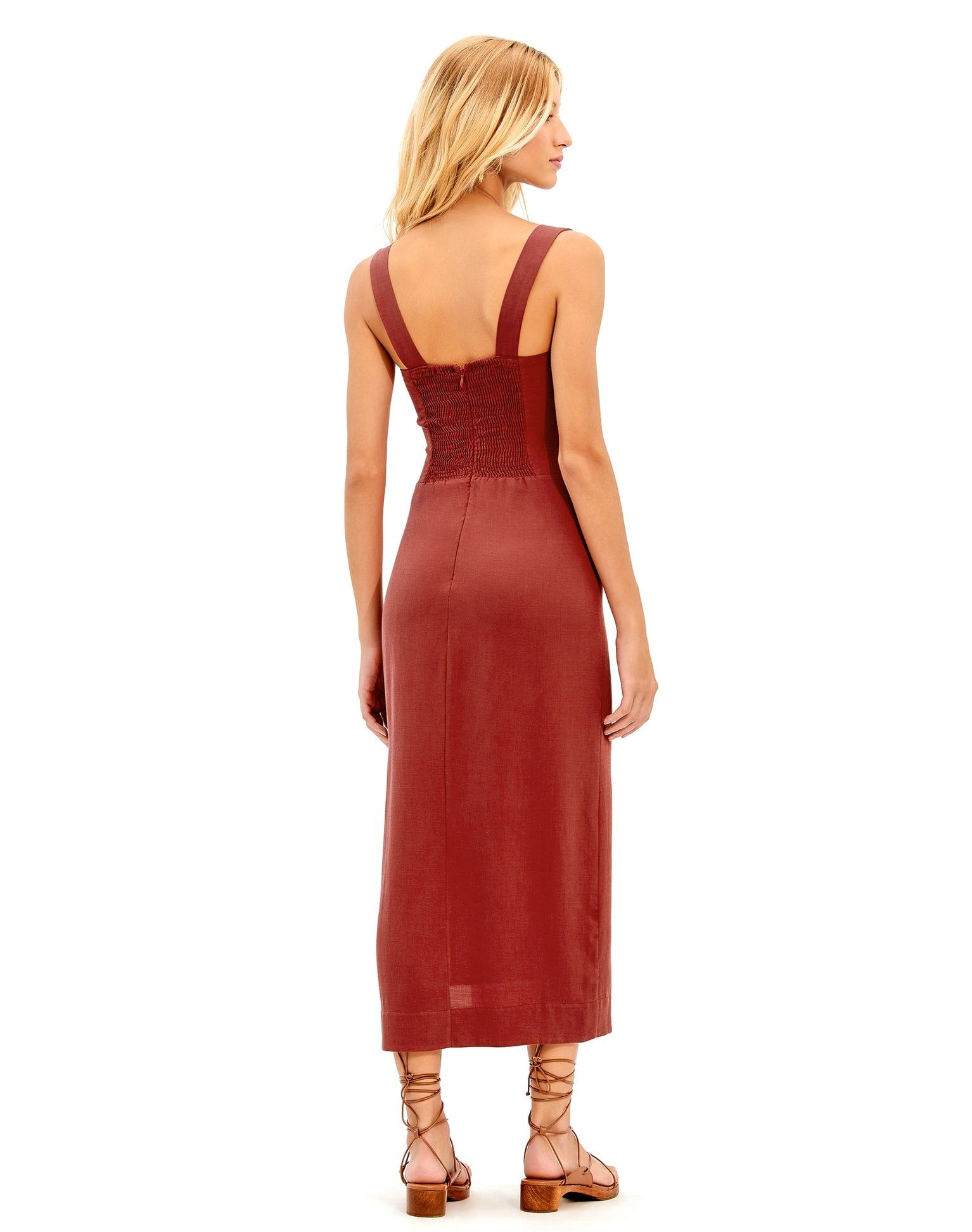 Perla Detail Midi Dress - Flame sold by Vix product image thumbnail 2