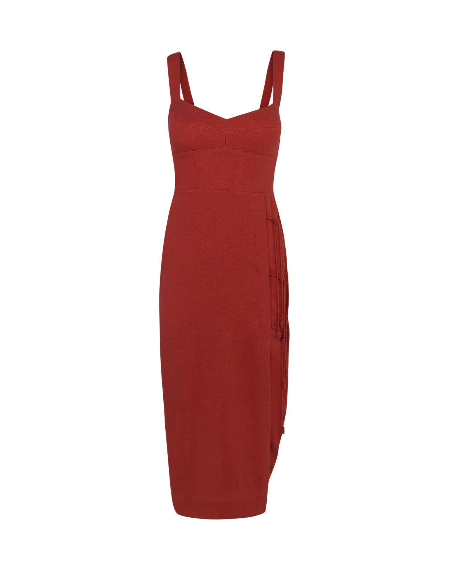 Perla Detail Midi Dress - Flame sold by Vix product image thumbnail 4