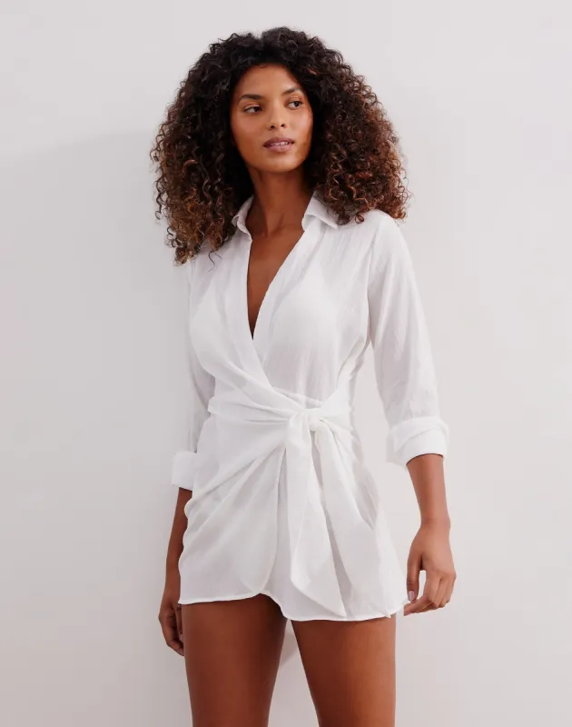 Lia Short Cover Up - Off White sold by Vix