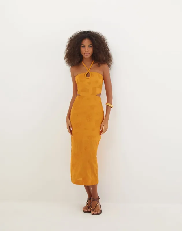 Jordana Midi Dress - Sunset sold by Vix