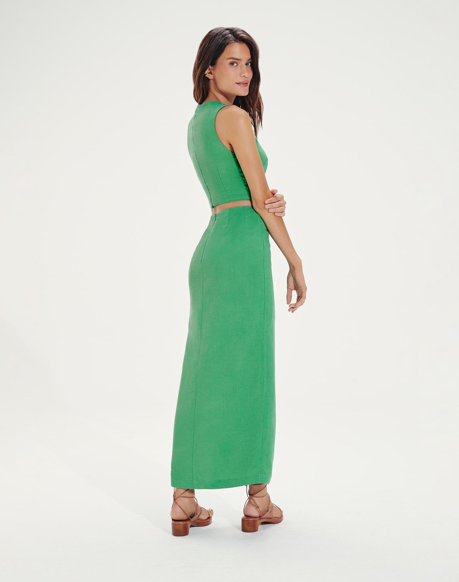 Gracie Detail Long Dress (exchange only) - Cactus sold by Vix product image thumbnail 2