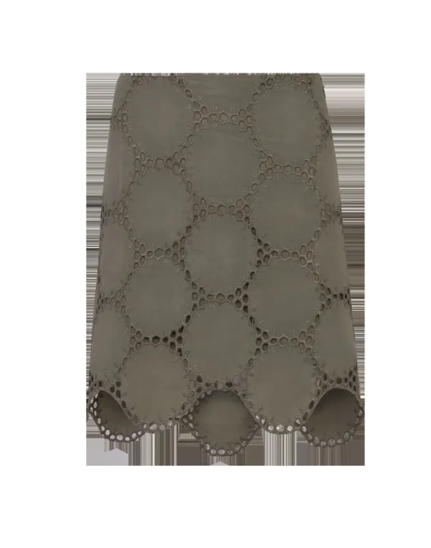 Eyelet Pam Mini Skirt (final sale) - Pistachio sold by Vix