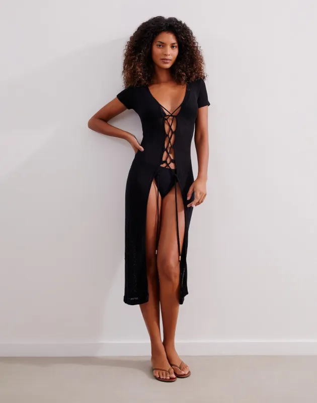 Hannah Midi Cover Up (exchange only) - Black sold by Vix