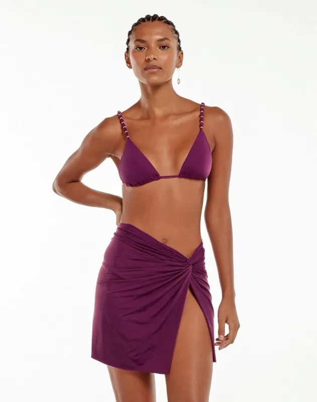 Karen Mini Pareo Skirt (final sale) - Plum sold by Vix