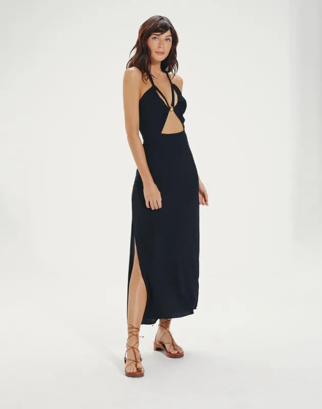 Lidia Detail Midi Dress (exchange only) - Black sold by Vix
