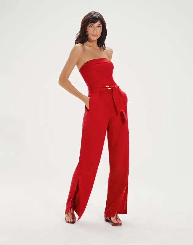 Serena Detail Jumpsuit (Final Sale) - Red Pepper sold by Vix