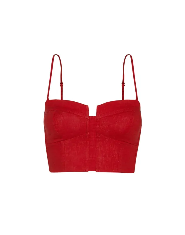 Nadia Top (exchange only) - Red Pepper sold by Vix