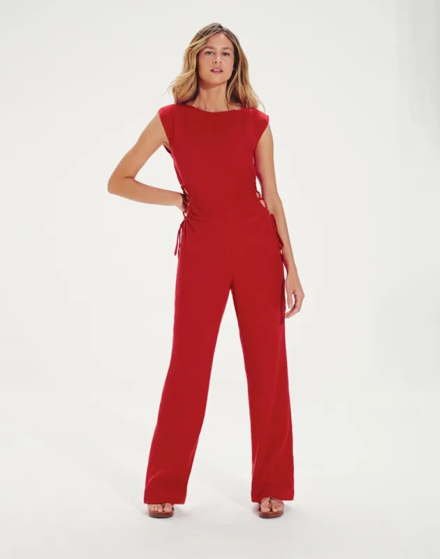 Carina Detail Jumpsuit (exchange only) - Red Pepper sold by Vix