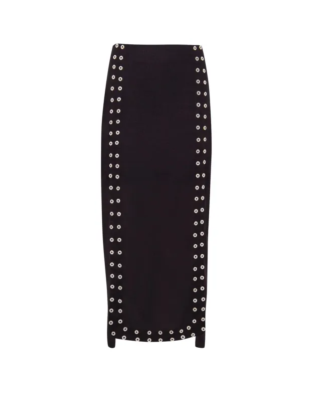Lana Detail Midi Skirt (exchange only) - Black sold by Vix