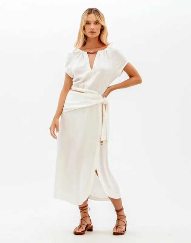 Claire Midi Dress - Off White sold by Vix